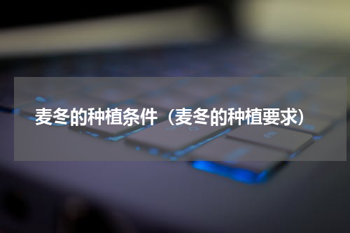 麦冬的种植条件（麦冬的种植要求）