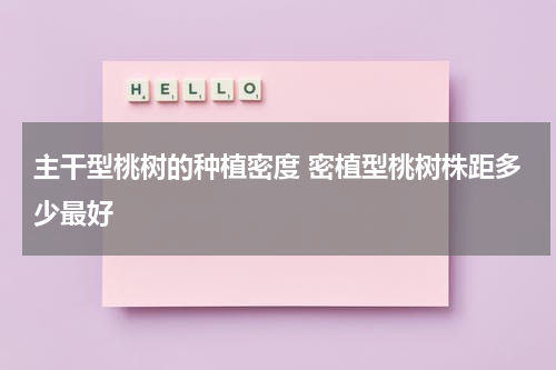 主干型桃树的种植密度 密植型桃树株距多少最好