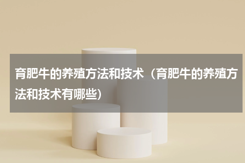育肥牛的养殖方法和技术（育肥牛的养殖方法和技术有哪些）