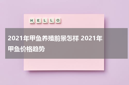 2021年甲鱼养殖前景怎样 2021年甲鱼价格趋势