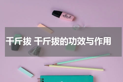 千斤拔 千斤拔的功效与作用