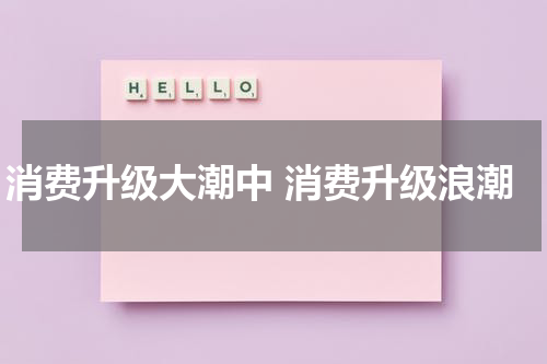 消费升级大潮中 消费升级浪潮