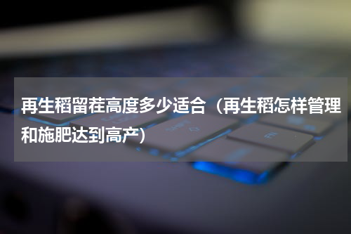 再生稻留茬高度多少适合（再生稻怎样管理和施肥达到高产）