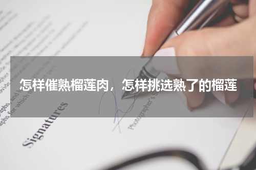 怎样催熟榴莲肉，怎样挑选熟了的榴莲