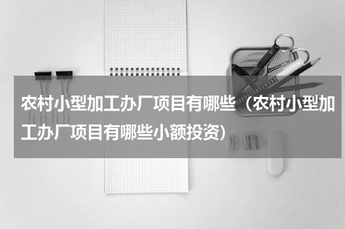 农村小型加工办厂项目有哪些（农村小型加工办厂项目有哪些小额投资）