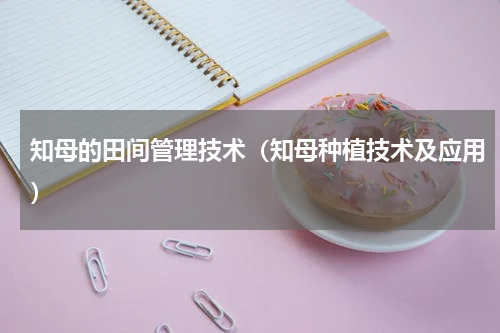 知母的田间管理技术（知母种植技术及应用）