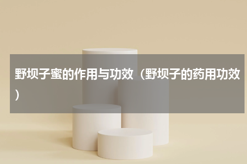 野坝子蜜的作用与功效（野坝子的药用功效）