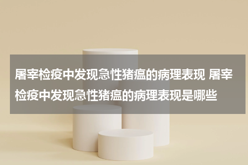 屠宰检疫中发现急性猪瘟的病理表现 屠宰检疫中发现急性猪瘟的病理表现是哪些