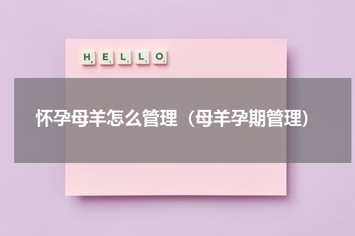 怀孕母羊怎么管理（母羊孕期管理）