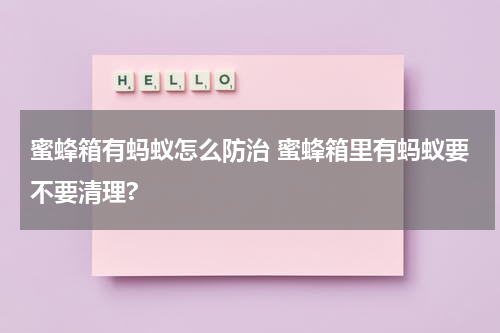 蜜蜂箱有蚂蚁怎么防治 蜜蜂箱里有蚂蚁要不要清理?