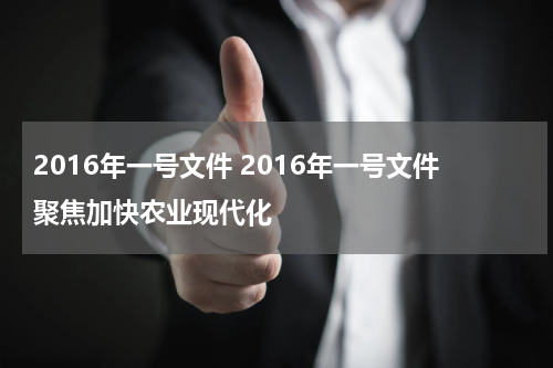 2016年一号文件 2016年一号文件聚焦加快农业现代化