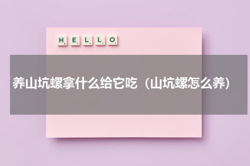 养山坑螺拿什么给它吃（山坑螺怎么养）