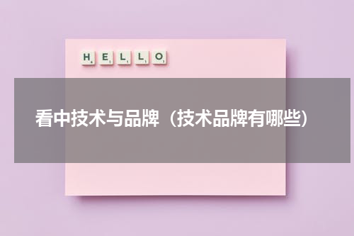 看中技术与品牌（技术品牌有哪些）