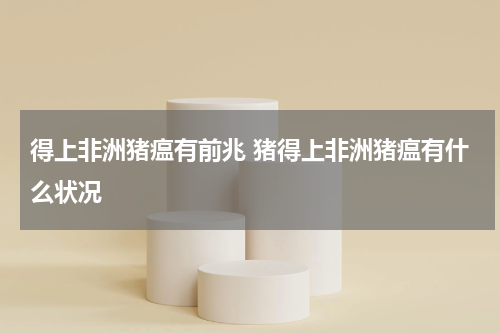 得上非洲猪瘟有前兆 猪得上非洲猪瘟有什么状况