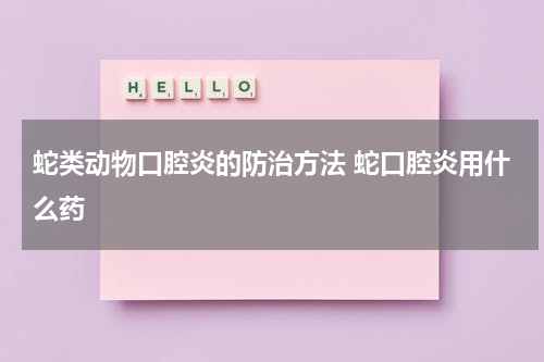 蛇类动物口腔炎的防治方法 蛇口腔炎用什么药