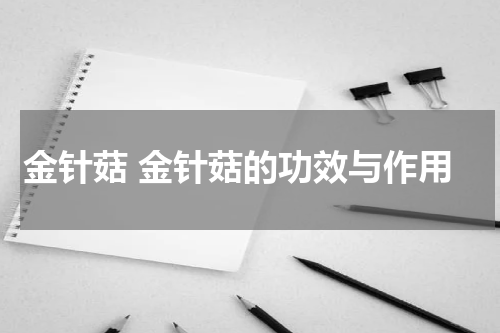 金针菇 金针菇的功效与作用