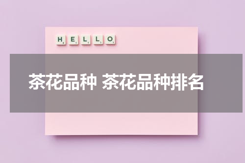 茶花品种 茶花品种排名