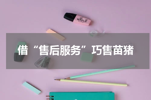 借“售后服务”巧售苗猪