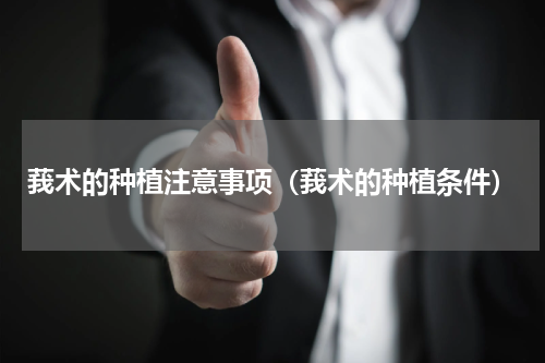 莪术的种植注意事项（莪术的种植条件）