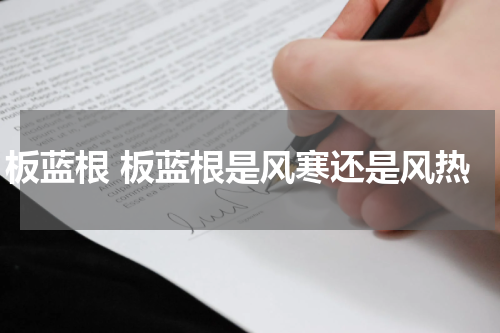板蓝根 板蓝根是风寒还是风热