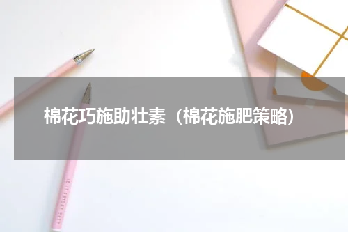棉花巧施助壮素（棉花施肥策略）