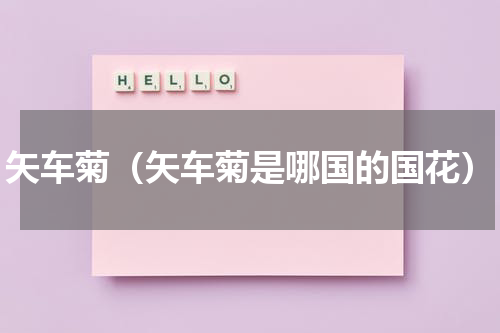 矢车菊（矢车菊是哪国的国花）