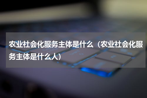 农业社会化服务主体是什么（农业社会化服务主体是什么人）