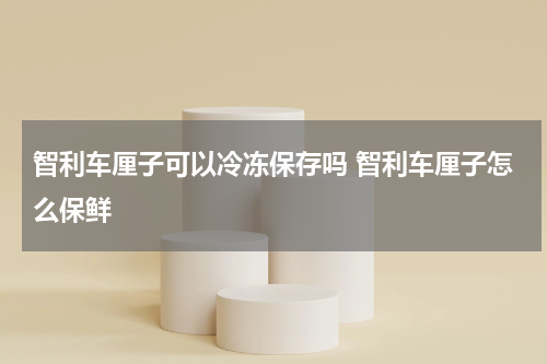智利车厘子可以冷冻保存吗 智利车厘子怎么保鲜
