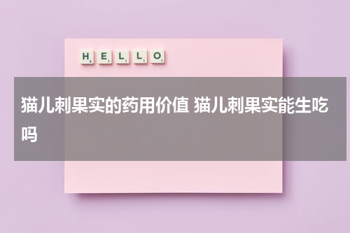 猫儿刺果实的药用价值 猫儿刺果实能生吃吗