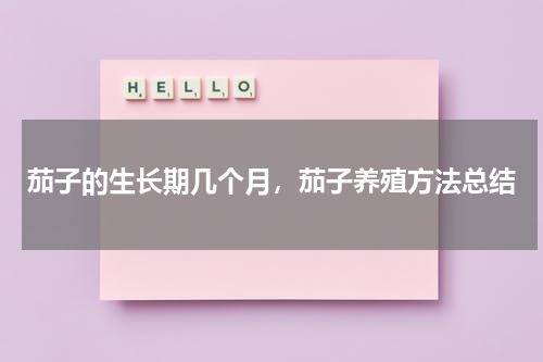 茄子的生长期几个月，茄子养殖方法总结