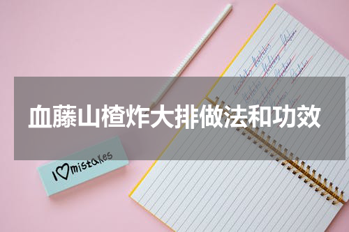 血藤山楂炸大排做法和功效