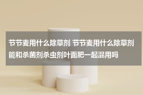 节节麦用什么除草剂 节节麦用什么除草剂能和杀菌剂杀虫剂叶面肥一起混用吗