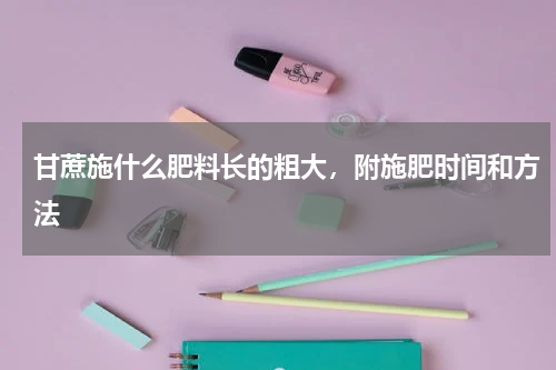 甘蔗施什么肥料长的粗大，附施肥时间和方法