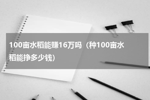 100亩水稻能赚16万吗（种100亩水稻能挣多少钱）