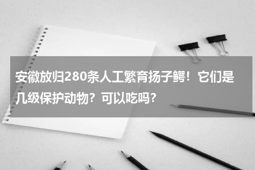 安徽放归280条人工繁育扬子鳄！它们是几级保护动物？可以吃吗？